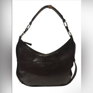 Enzo Angiolini Black Leather Shoulder Bag Purse